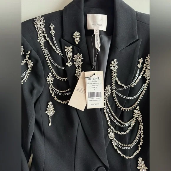 Cinq A Sept Cheyenne Rhinestone Chain Blazer - Picture 8 of 10